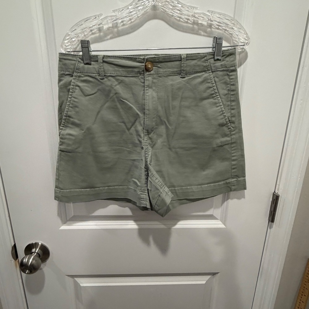 LOFT Womens Washed Twill Shorts Stretch Sage Green Size 4